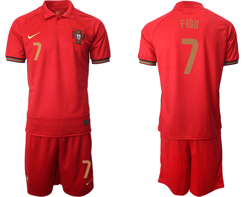 Men 2021 European Cup Portugal home red #7 Soccer Jersey1